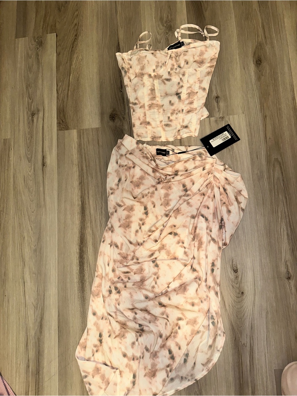 Pretty Little Thing Women’s Pink Maxi Skirt - Lightweight Summer Skirt and top